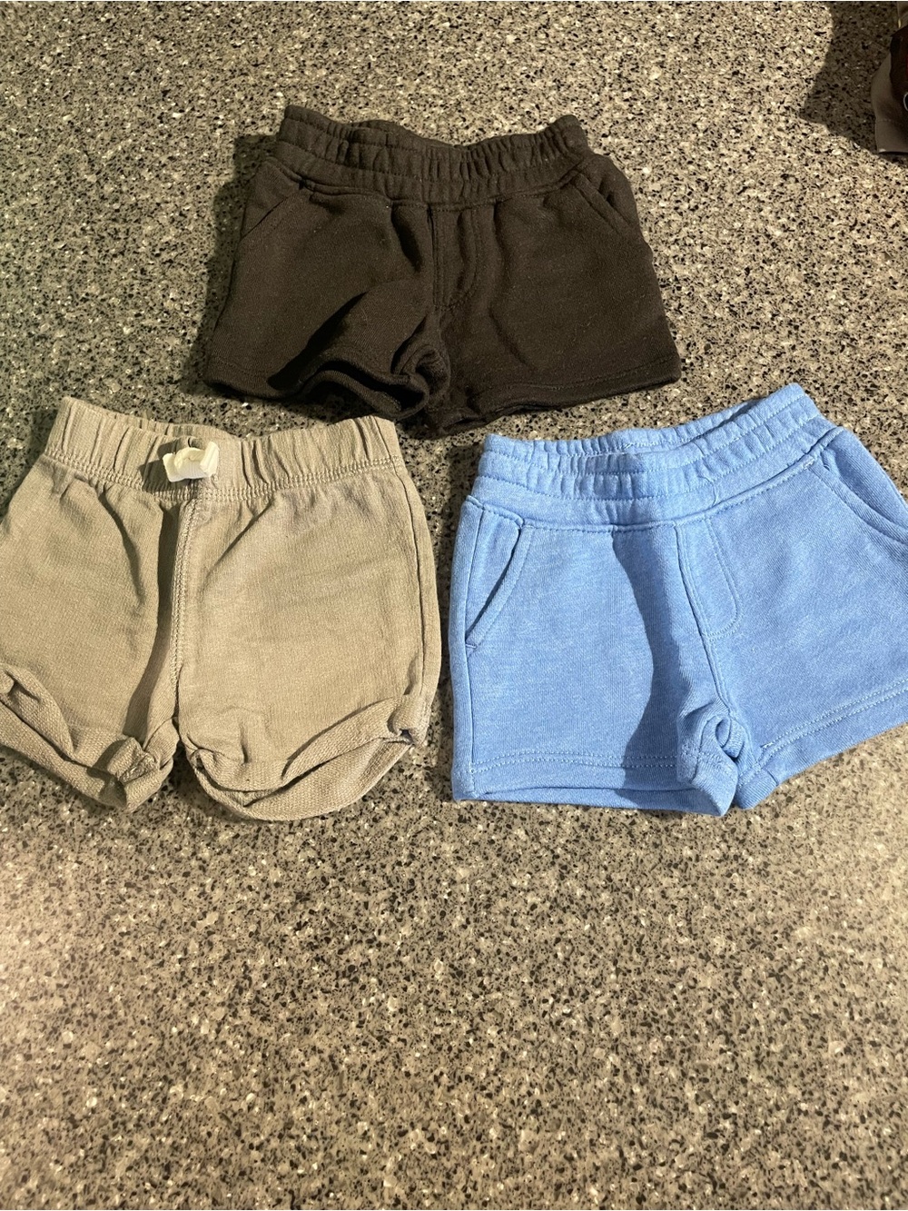 Kids 3-Pack Casual Pull-On Shorts - Black, Tan, Blue